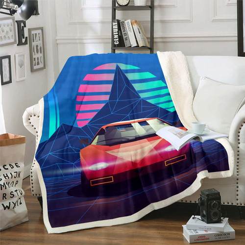 Feelyou Race Sports Car Plush Blanket Extreme Sports Fleece Throw Blanket for Kids Boys Teens Car Sports Competition Sherpa Blanket Automobile Fuzzy Blanket for Sofa Bed Couch,40x50 Inches