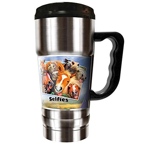 Horse Selfies by Howard Robinson 20oz Vacuum Insulated Travel Mug, Silver