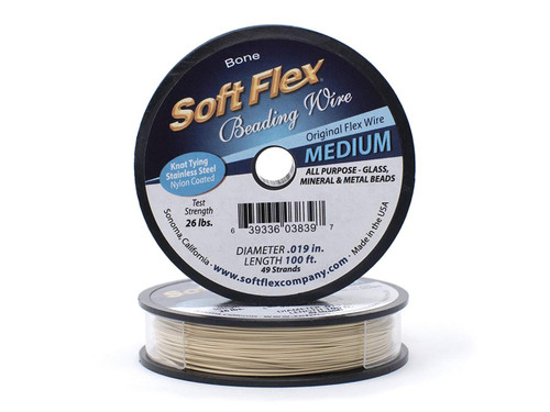 Soft Flex Original Beading Wire .019" 100 ft. -- Bone Beading Wire