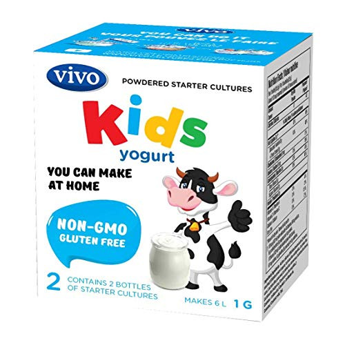 VIVO KIDS Yogurt Starter Cultures/Natural (5 boxes. 10 Bottles) Makes