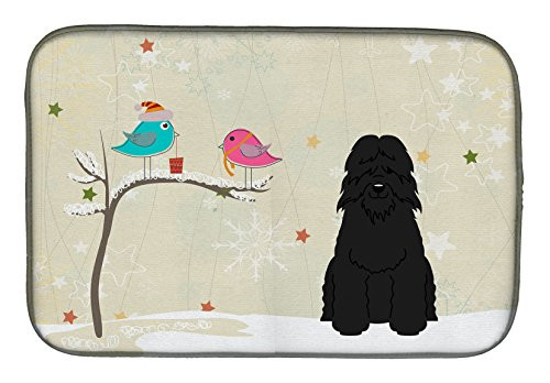 Caroline's Treasures BB2546DDM Christmas Presents Between Friends Bouvier Des Flandres Dish Drying Mat, 14" x 21", Multicolor