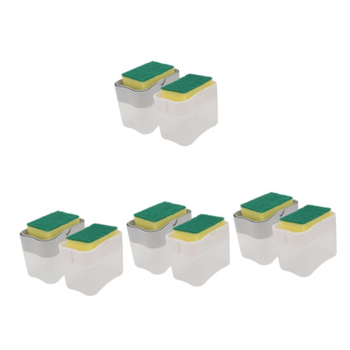 Cabilock 8 Sets Sponge Soap Dispenser Kitchen Soap Holder soap Dispenser Sponge Holder Sponge Case Liquid soap Holder Gray Decor Kitchen Soap Case Plastic White Manual Liquid Pump