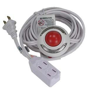 9ft (Feet) 16AWG Extension Cord, Lighted Foot Switch with 3 Outlet Cord, White, 3 Pack