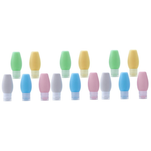 Beavorty 15 pcs empty lotion tubes liquor bottle flip cap Silicone bottle Silicone lotion tube refillable bottles for lotion makeup container Travel Bottle cream bottle portable clamshell
