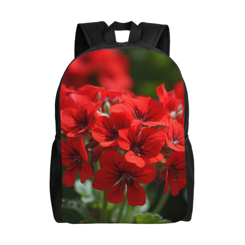 RLDOBOFE Red geraniums Backpack For Women Men Travel Laptop Backpack Rucksack Casual Daypack Lightweight Travel Bag