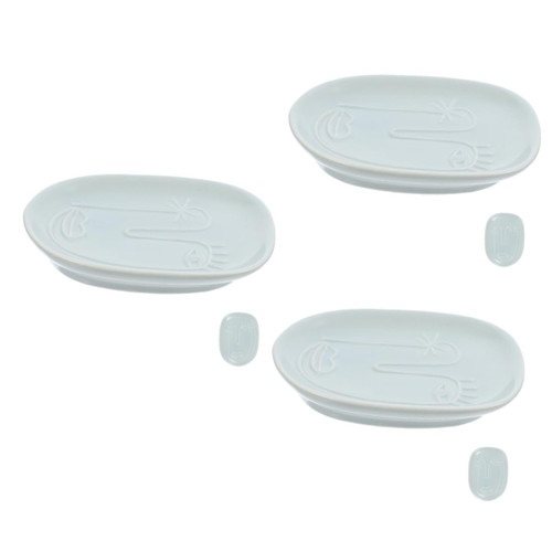 Cabilock 3pcs Ceramic Scrub Soap Dish soap Tray soap Savers for bar soap Porcelain soap Holder soap Cutter Plastic soap Holder soap Container Travel Ceramics Laundry soap Dish Large