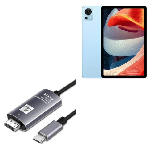 BoxWave Cable Compatible with Doogee T20 - SmartDisplay Cable - USB Type-C to HDMI (6 ft), USB C/HDMI Cable - Jet Black