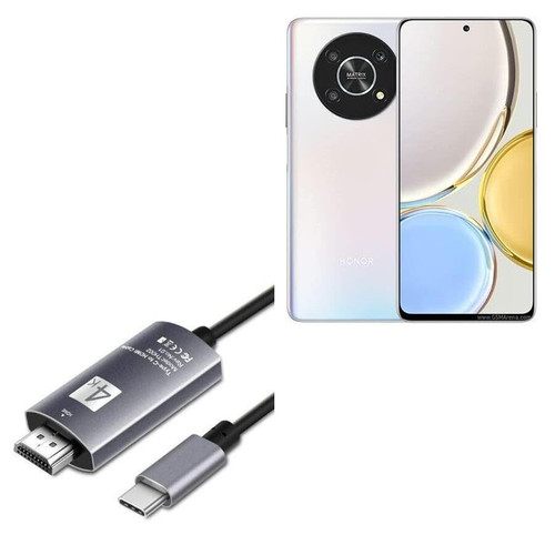 BoxWave Cable Compatible with Honor X9 - SmartDisplay Cable - USB Type-C to HDMI (6 ft), USB C/HDMI Cable - Jet Black