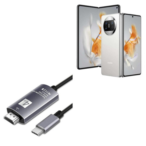 BoxWave Cable Compatible with Huawei Mate X3 - SmartDisplay Cable - USB Type-C to HDMI (6 ft), USB C/HDMI Cable - Jet Black