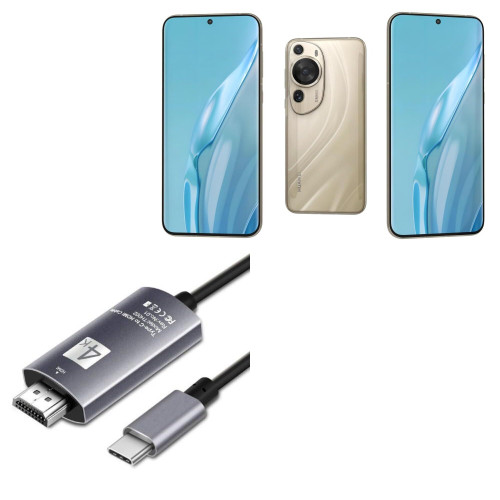 BoxWave Cable Compatible with Huawei P60 - SmartDisplay Cable - USB Type-C to HDMI (6 ft), USB C/HDMI Cable - Jet Black
