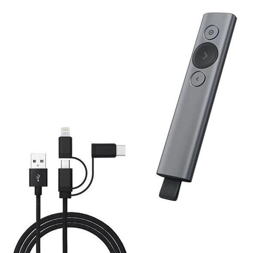 BoxWave Cable Compatible with Logitech Spotlight Presentation Remote - AllCharge 3-in-1 Cable for Logitech Spotlight Presentation Remote - Jet Black BoxWave Cable Compatible with Logitech Spotlight Presentation Remote - AllCharge 3-in-1 Cable for Logitech Spotlight Presentation Remote - Jet Black