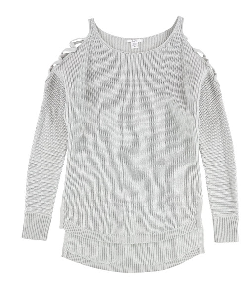 bar III Womens High-Low Knit Sweater, Grey, X-Small