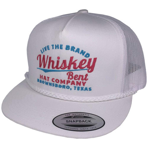 WHISKEY BENT HAT CO. The Cali Adjustable Hat (White/Pink/Blue)