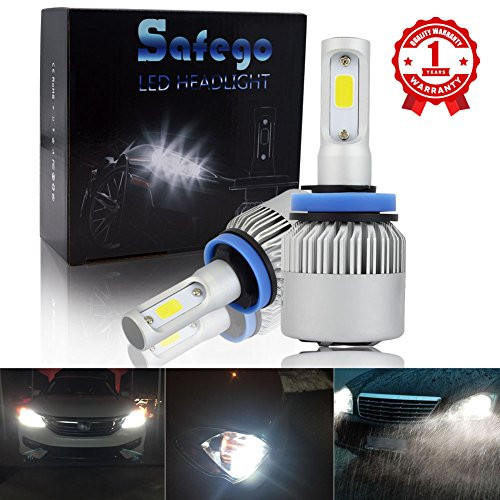 H11 LED Car Headlight Bulbs Kit - Safego H8 H9 8000lm COB Chip Auto LED Light Conversion Kit 12v Replace for Car Halogen Lights or HID Bulbs S2-h11