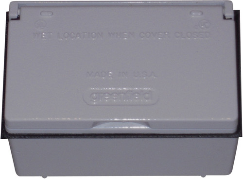 Made in The U.S.A. KGHBPU Series Weatherproof Electrical, Box Cover & GFCI Outlet Kit, Gray