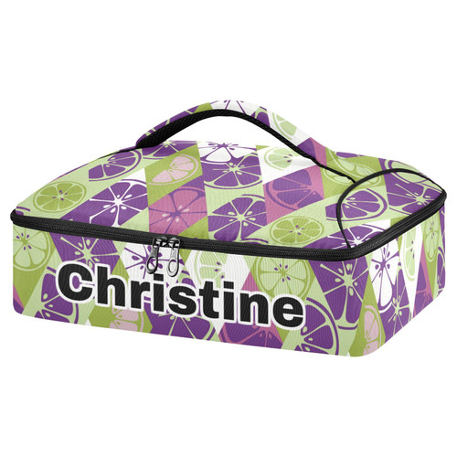 RunningBear Custom Purple Green Orange Fruit Insulated Casserole Carrier for Hot or Cold Food Personalized Lasagna Holder with Dish Storage Customized Hot Cold Food Carrier for Casserole Dish