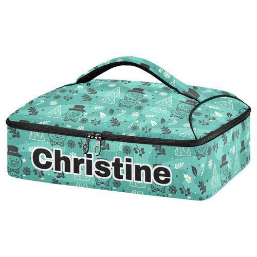 RunningBear Custom Merry Christmas Insulated Casserole Carrier for Hot or Cold Food Personalized Lasagna Holder Hot and Cold Thermal Bag with Dish Storage Customized Food Carry for Lasagna Pan