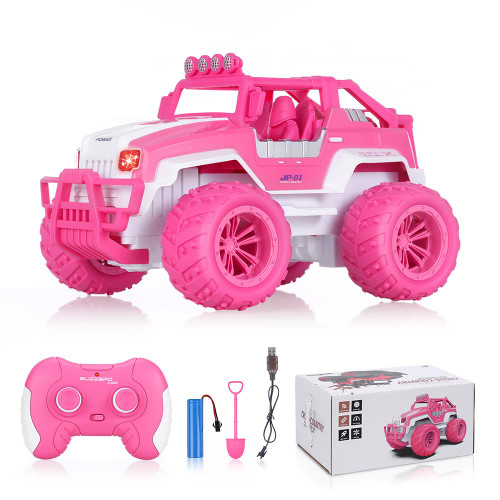 Goolsky Remote Control Car for Girls, 1:12 Pink RC Rock Crawler 2.4GHz 4WD RC Convertible Off-Road Vehicle All Terrains with Shovel Dual LED Lights Hobby RC Trucks Rechargeable Electric Toy for Kids Goolsky Remote Control Car for Girls, 1:12 Pink RC Rock Crawler 2.4GHz 4WD RC Convertible Off-Road Vehicle All Terrains with Shovel Dual LED Lights Hobby RC Trucks Rechargeable Electric Toy for Kids