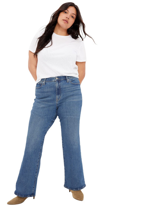 GAP Womens High Rise Flare Jeans, Dark Wash, 24 Long US