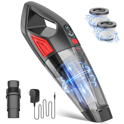 BSRCO Handheld Vacuum Cordless Rechargeable Car Vacuum 9000PA, Lightweight Portable Hand Vacuum, Hand Held Vacuum with 500ML Dustbin, Dust Busters Cordless Rechargeable Mini Vacuum for Car/Home
