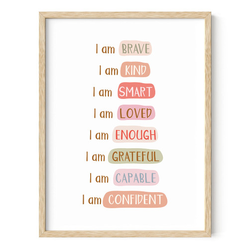 HAUS AND HUES Framed Positive Quotes Wall Decor - Mental Health Wall Art, Positive Saying, Inspirational, Motivational, Cute Framed Quotes for Girls Bedroom, Affirmation (12x16, Beige Framed)