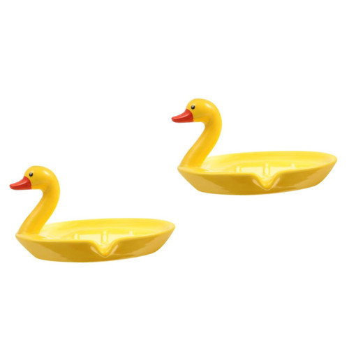 Cabilock 2pcs Ceramic Swan Soap Dish Kitchen soap Holder Fitted Ceramic soap Tray Practical soap Holder Shower soap Tray Travel soap case soap draining Holder Bathroom soap Dish Ceramics