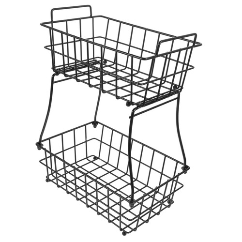 Happyyami 2 kitchen storage organizer metal wire basket storage wire metal bowl tiered vegetable basket metal snack bowl fruit bowl basket metal trays Fruit Dish potato chips bread iron