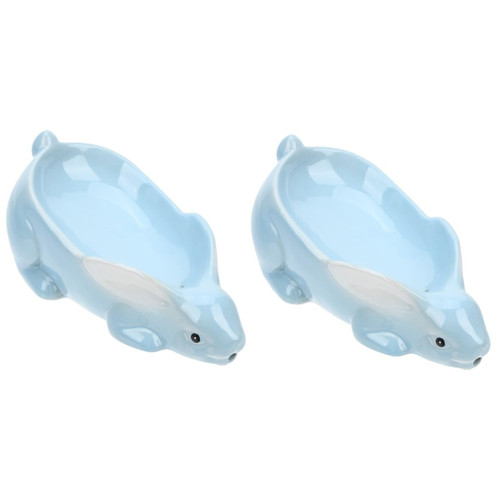 ABOOFAN 2pcs Shower Sponge Holder Bathtub soap Sponge Brush Holder Novelty soap Dish Bathroom Sink soap Holder Hamster Bathtub Portable Bath tub Soap Tray Ceramics Drain Tray Key Travel