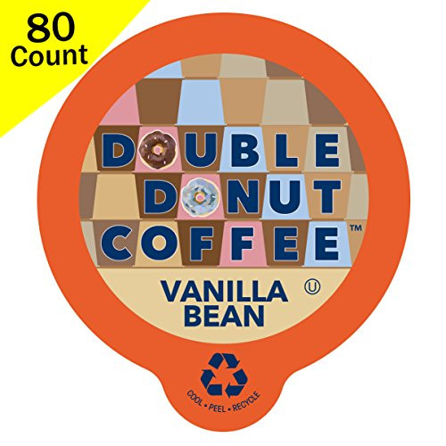 Double Donut Flavored Coffee, Recyclable Single Serve Cups for Keurig K Cup Brewers (Vanilla Bean, 80 Count)