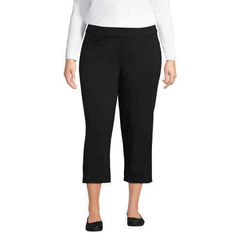 Lands' End Womens Starfish Crop Pants Black Plus 1x