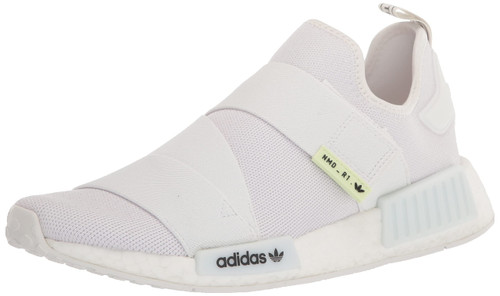 adidas Women's NMD_r1 Sneaker, White/White/Black, 9