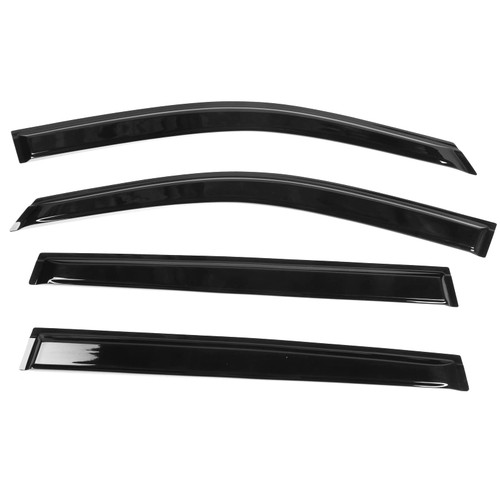 IKON MOTORSPORTS, Window Visors Compatible with 2014-2019 Toyota Highlander, Tape On Acrylic Shade Rain Sun Guards Wind Vent Air Deflector, 2015 2016 2017 2018