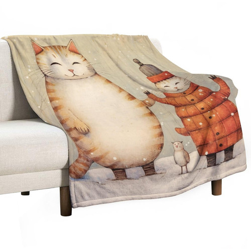 Throw Blanket for Couch Cats and A Snowman Ultra-Soft Micro Fleece and Warm Cozy Lightweight Throw Blankets Merry Christmas Winter Xmas Blanket 40"x50" for Bed Couch Car Birthday Gift Throw Blanket for Couch Cats and A Snowman Ultra-Soft Micro Fleece and Warm Cozy Lightweight Throw Blankets Merry Christmas Winter Xmas Blanket 40"x50" for Bed Couch Car Birthday Gift