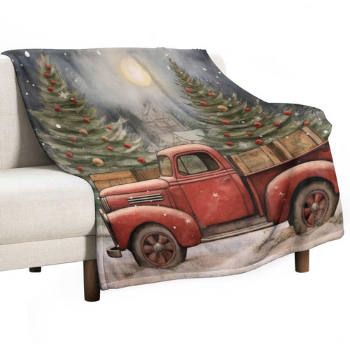MaSiledy Christmas Vintage Christmas Truck-3 Blanket Vintage Christmas Red Truck Green Tree Fleece Throw Blanket 40"x50" Flannel Fleece Throw Blanket for Couch Bed Sofa for Adults and Children MaSiledy Christmas Vintage Christmas Truck-3 Blanket Vintage Christmas Red Truck Green Tree Fleece Throw Blanket 40"x50" Flannel Fleece Throw Blanket for Couch Bed Sofa for Adults and Children