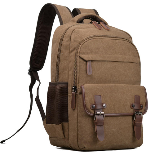 Canvas Laptop Backpack, Vintage Daypack for Men Women,Travel Work Rucksack College Bookbag Computer Bag Fits 15.6 Inch Laptop (Coffee) Canvas Laptop Backpack, Vintage Daypack for Men Women,Travel Work Rucksack College Bookbag Computer Bag Fits 15.6 Inch Laptop (Coffee)