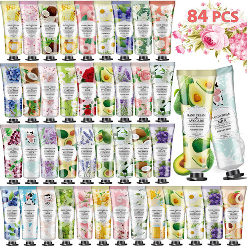 VISCOO 84 Pack Plant Fragrance Hand Cream,Moisturizing Hand Care Cream Gift Set,Mini Hand Lotion Travel Size in Bulk,Gifts for Women,Mom,Sister VISCOO 84 Pack Plant Fragrance Hand Cream,Moisturizing Hand Care Cream Gift Set,Mini Hand Lotion Travel Size in Bulk,Gifts for Women,Mom,Sister
