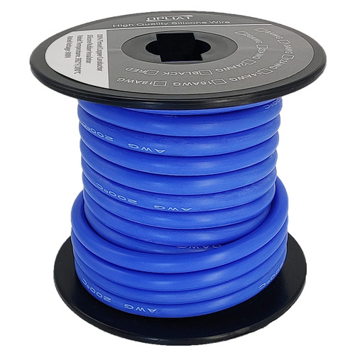 OPLIAT 8 Gauge Extra Flexible Silicone Wire 25FT Blue, 8 AWG Stranded Tinned Copper Battery Wire Automotive 1650 * 0.08mm Rating 200? 600V