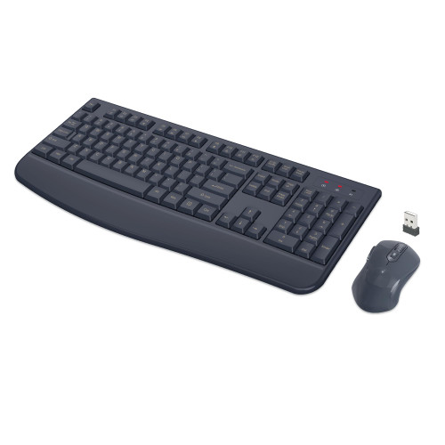 Wireless Keyboard and Mouse Combo, Full-Sized 2.4GHz Comfortable Palm Rest and Optical Wireless Mouse for Windows, Mac OS PC/Desktops/Computer/Laptops(Navy Blue)