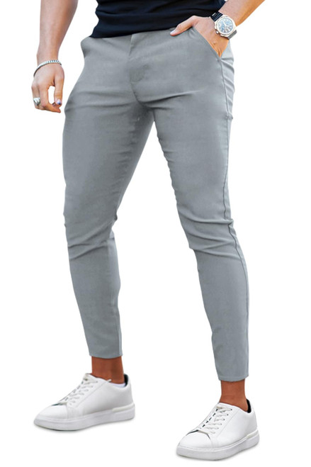 GINGTTO Grey Chinos Pants Men Skinny,Mens Dress Pants Tapered Ankle Slim Fit Chinos 32x28 GINGTTO Grey Chinos Pants Men Skinny,Mens Dress Pants Tapered Ankle Slim Fit Chinos 32x28