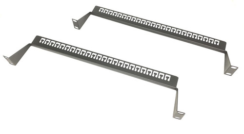Metal Master - 2 Pack 1U Horizontal 19-Inch Rack Mount Cable Management Support Bar Bracket Cross Bar Panel Black 1U Cable Manager-T Hook Type-Made in Taiwan