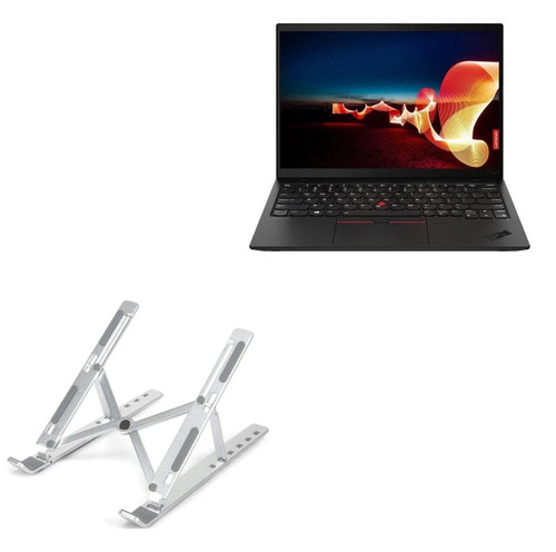 BoxWave Stand and Mount Compatible with Lenovo ThinkPad X1 Nano (20UN) (Stand and Mount by BoxWave) - Compact QuickSwitch Laptop Stand, Portable, Multi Angle Viewing Stand - Metallic Silver