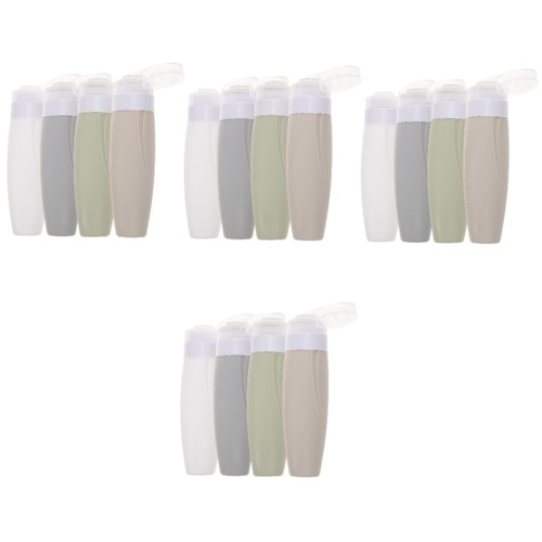 Beavorty 16 Pcs Silica Gel Bottle Travel Bottles Shampoo Conditioner Bottles Travel Conditioner Disposable Containers Travel Shampoo Empty Squeeze Bottle Travel Essentials Filling Bottled