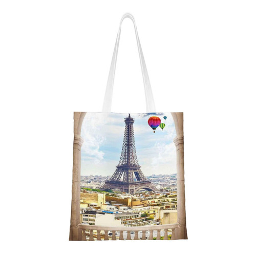 Canvas Tote Bag For Woman Paris Eiffel Tower Shoulder Handbags Reusable Grocery Bags Purse Shopping Bag Canvas Tote Bag For Woman Paris Eiffel Tower Shoulder Handbags Reusable Grocery Bags Purse Shopping Bag