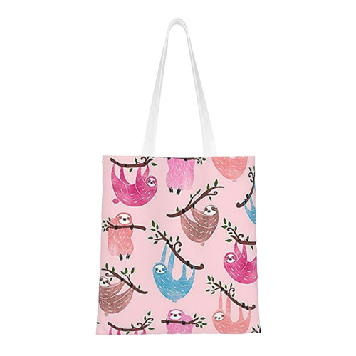 Canvas Tote Bag For Woman Naughty Sloth Shoulder Handbags Reusable Grocery Bags Purse Shopping Bag Canvas Tote Bag For Woman Naughty Sloth Shoulder Handbags Reusable Grocery Bags Purse Shopping Bag