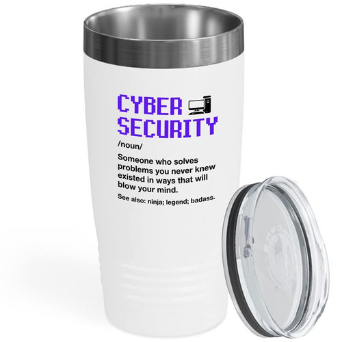 Flairy Land Cyber Security Tumbler 20oz White -Cyber Security - Programmer IT Technician Software Developer Network Engineer IT Specialist