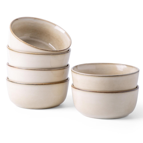AmorArc Cereal Bowls Set of 6 for Kitchen, 26oz Stoneware Soup Bowls Set for Cereal Soup, Modern Kitchen Bowls for Meal, Dishwasher &Microwave Safe, Reactive-Color