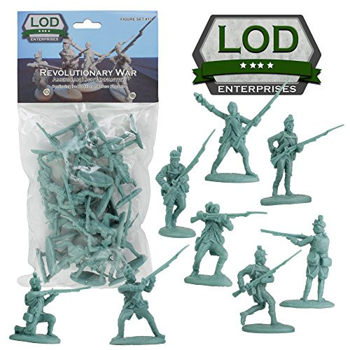 LOD Revolutionary War Colonial Light Infantry - 16 Blue 1:32 Soldier Figures