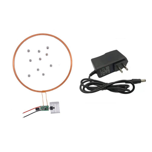 Taidacent 24V 200mm One to Many Long Distance Wireless Inductive Coil Wireless LEDs Induction Wireless Charging Power Supply Module (1 Transmitter Coil + 10PCS Multi LEDs + 1PCS 24V Power Adapter)