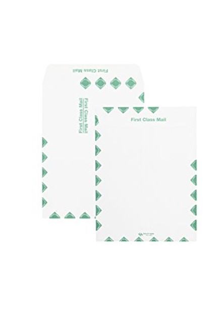 Quality Park Catalog Envelopes, Redi-Seal, First Class Border, 10 x 13-Inches, White, Box of 100 (54395)