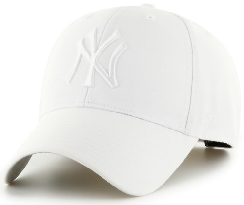 '47 MLB White MVP Adjustable Hat, Adult One Size Fits All (One Size, New York Yankees)